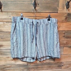 Men's Striped Blue and Gray Shorts